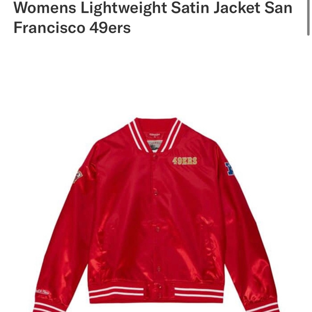 ❌SOLD❌ Women's Lightweight Satin Mitchell & Ness San Francisco 49ers Jacket